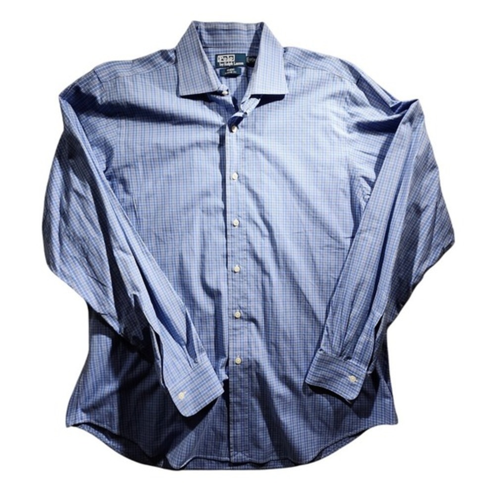 Polo Ralph Lauren Dress Shirt Plaid Regent‎ Classic Fit Long Sleeve XL TALK